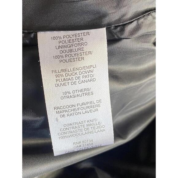 BCBG MaxAzria S Cropped Down Fur Knit Puffer Jacket Black Long Sleeve Women's - Picture 9 of 9